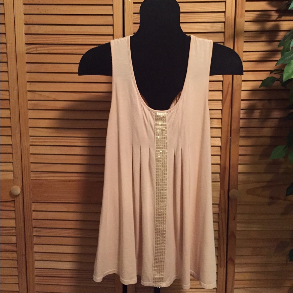 Dusty Pink Sequin Racerback Flowy Tank